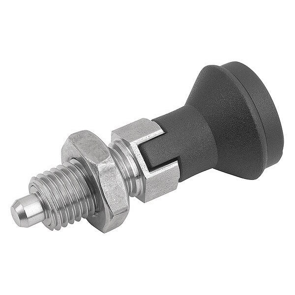 Indexing Plunger D1= M10X1, D=5, Style D, Lockout Type w Locknut, Stainless Steel Hardened