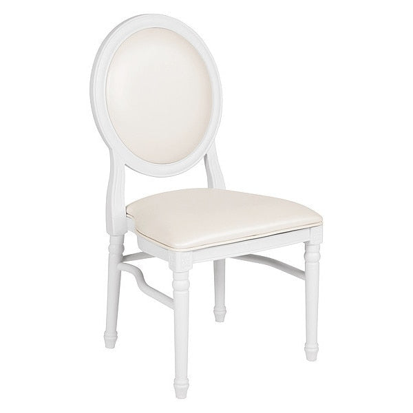 White Round Back Dining Chair
