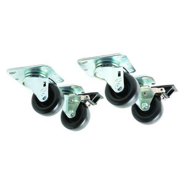 Caster Kit, Metal and Plastic, PK 4