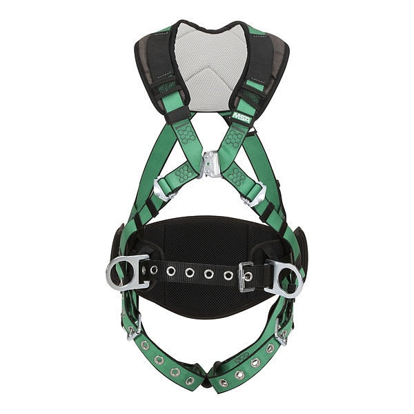 Safety Harness, Vest Style, Super XL, Polyester, Green