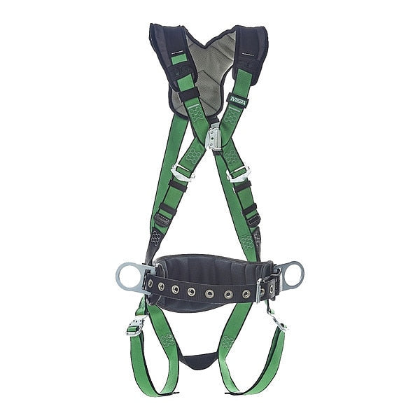 Construction Harness, Vest Style, XS, Polyester, Green