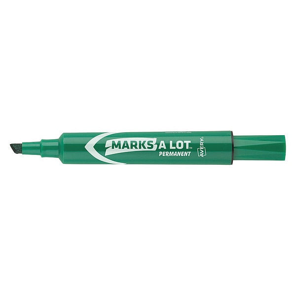 Desk-Style Permanent Marker, Chisel Tip, Green