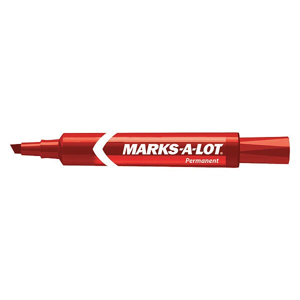 Desk-Style Permanent Marker, Chisel Tip, Red