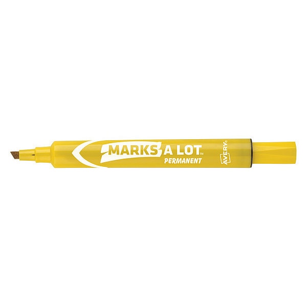 Large Desk-Style Permanent Marker, Chisel Tip, Yellow