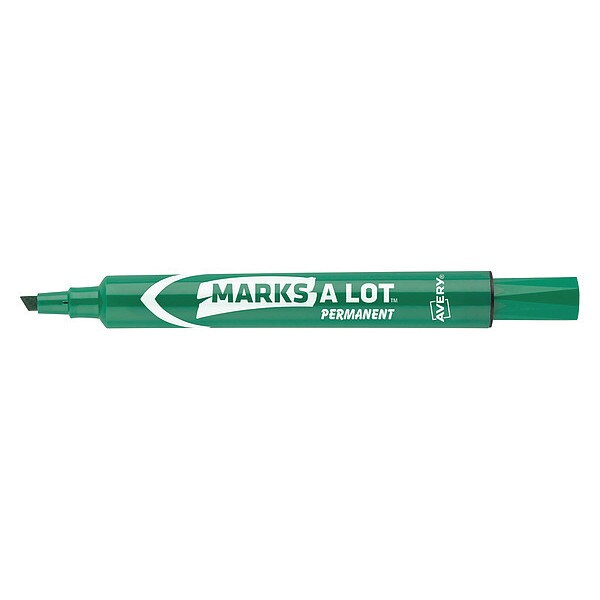 Large Desk-Style Permanent Marker, Chisel Tip, Green