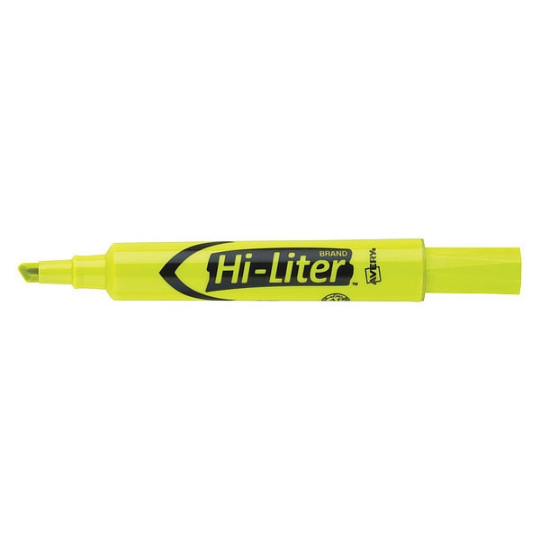 Flourescent Yellow Chisel Tip Highlighter, 12/PK