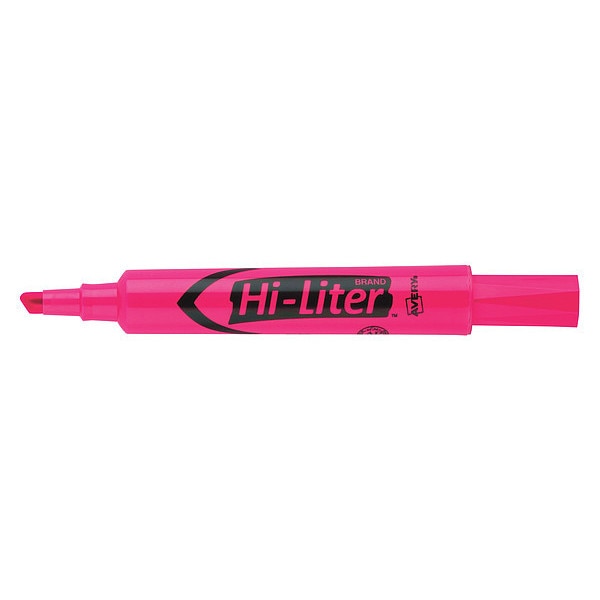 Flourescent Pink Chisel Tip Highlighter, 12/PK