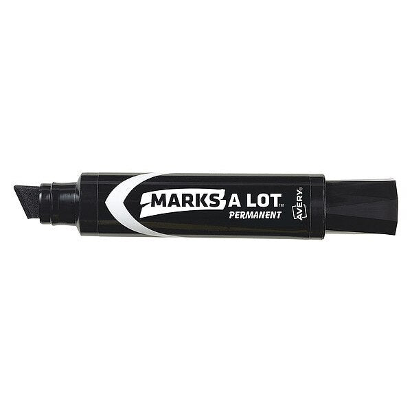 Black Chisel Tip Jumbo Desk-Style Permanent Marker, 12/PK