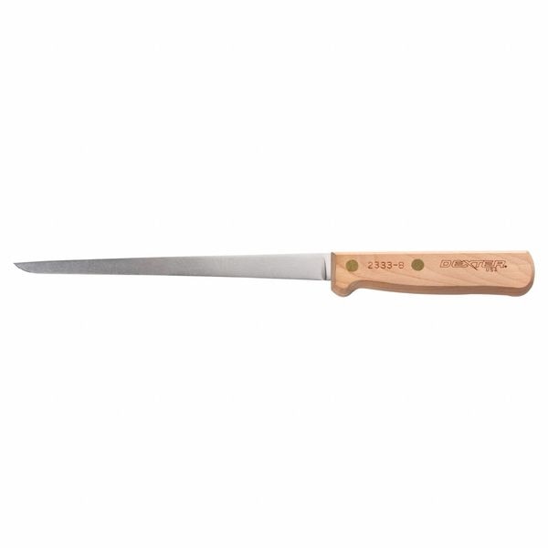 Fillet Knife, 8 in Blade, Brown Handle
