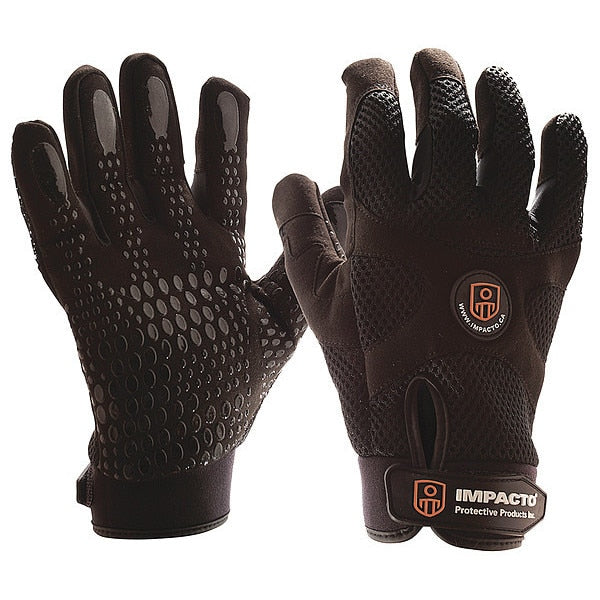 Anti-Vibration Gloves, 2XL, Black, PR