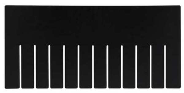 Plastic Divider, Black, 15 1/4 in L, Not Applicable W, 7 1/4 in H