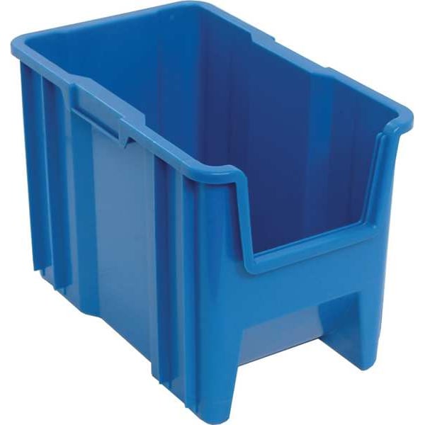 Storage Bin, Blue, Polyethylene, 17 1/2 in L x 10 7/8 in W x 12 1/2 in H, 100 lb Load Capacity