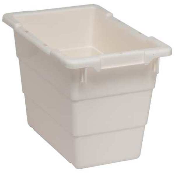Cross Stacking Container, White, Polypropylene, 17 1/4 in L, 11 in W, 12 in H
