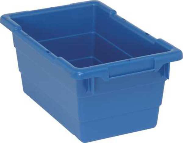 Cross Stacking Container, Blue, Polypropylene, 17 1/4 in L, 11 in W, 8 in H