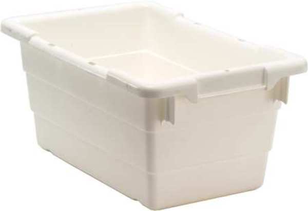 Cross Stacking Container, White, Polypropylene, 17 1/4 in L, 11 in W, 8 in H