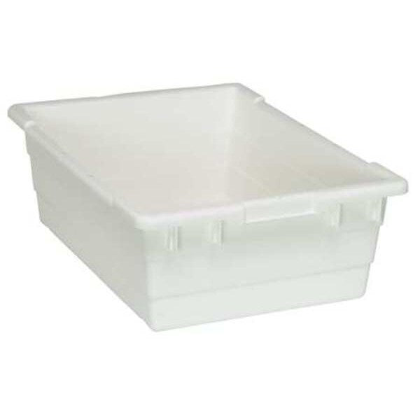 Cross Stacking Container, White, Polypropylene, 23 3/4 in L, 17 1/4 in W, 8 in H
