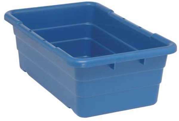 Cross Stacking Container, Blue, Polypropylene, 25 1/8 in L, 16 in W, 8 1/2 in H