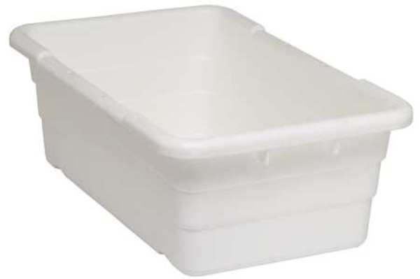 Cross Stacking Container, White, Polypropylene, 25 1/8 in L, 16 in W, 8 1/2 in H