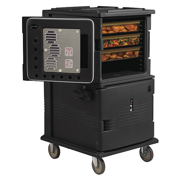 Insulated Food Cart, 54 Inch H, Black