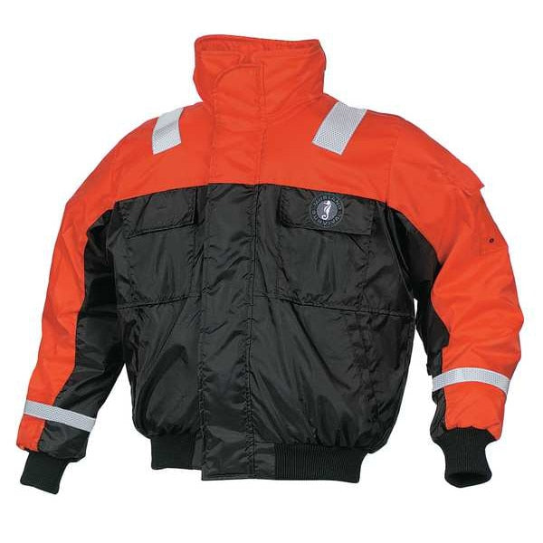 Flotation Bomber Jacket, Org/Blk, XL