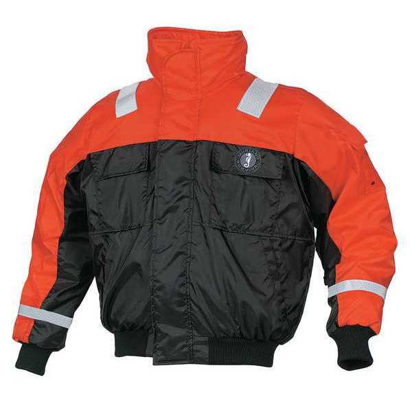 Flotation Bomber Jacket, Org/Blk, 3XL