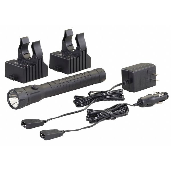 Black Rechargeable Led Industrial Handheld Flashlight, Nickel Cadmium (NiCd) C, 130 lm