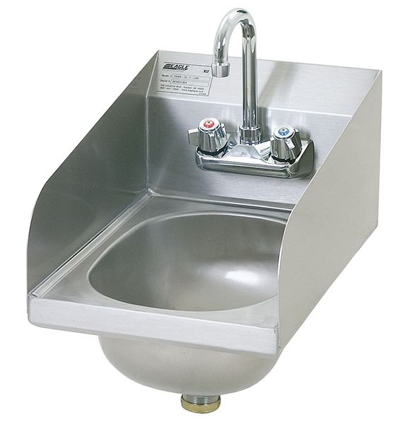 Hand Sink, With Faucet, 12 In. L, 18 In. W