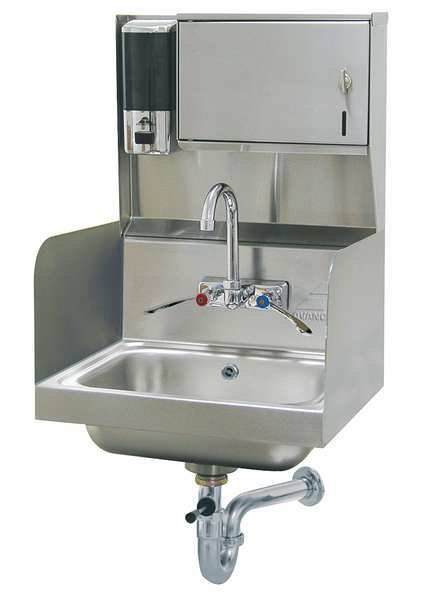 Hand Sink, Wall, 17-1/4 In. L, 15-1/4 In. W