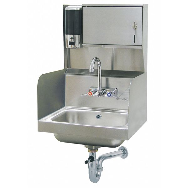 Hand Sink, Wall, 17-1/4 In. L, 15-1/4 In. W