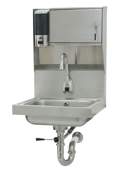 Hand Sink, Wall, 17-1/4 In. L, 15-1/4 In. W
