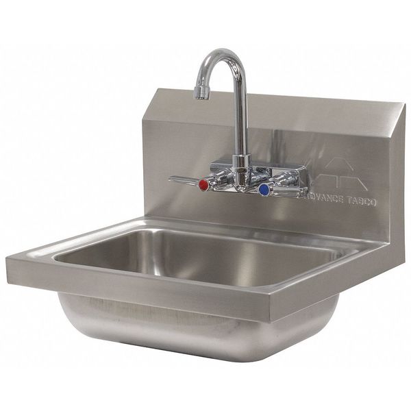 Hand Sink, Wall, 17-1/4 In. L, 15-1/4 In. W