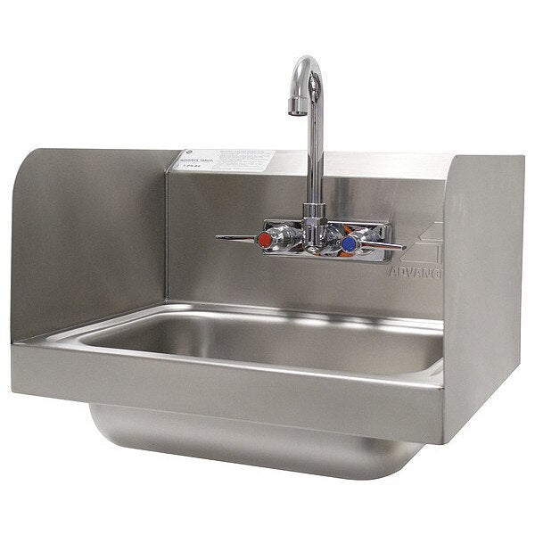 Hand Sink, Wall, 17-1/4 In. L, 15-1/4 In. W