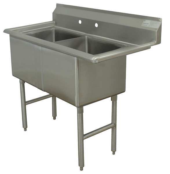 Floor Mount Scullery Sink, Stainless Steel Bowl Size 24