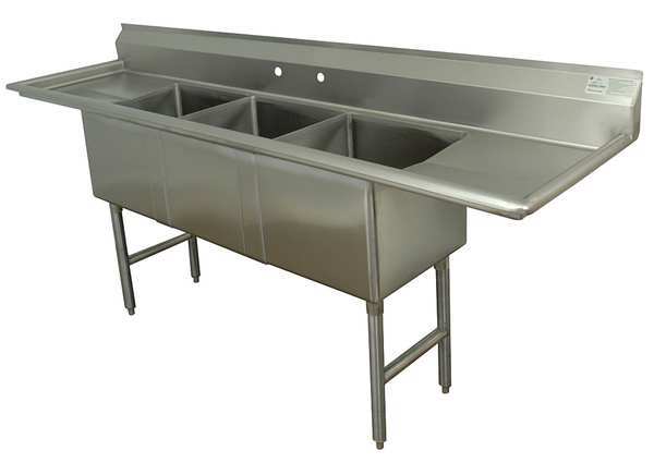 26 in W x 84 in L x 43 in H, Floor Mount, 304 Stainless steel