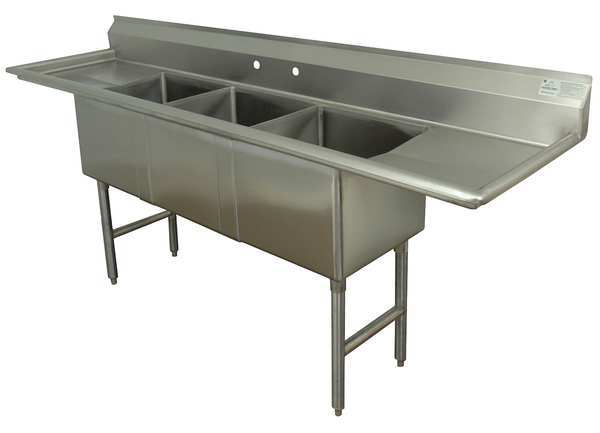26 in W x 84 in L x 43 in H, Floor Mount, 304 Stainless steel