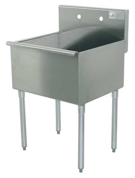 27 1/2 in W x 24 in L x 39 in H, Floor, Stainless Steel, Utility Sink
