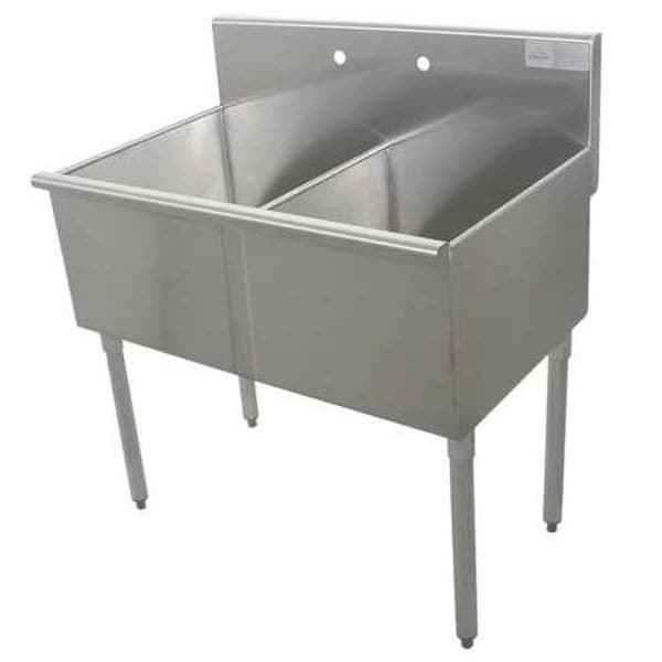 27 1/2 in W x 48 in L x 39 in H, Floor, Stainless Steel, Utility Sink