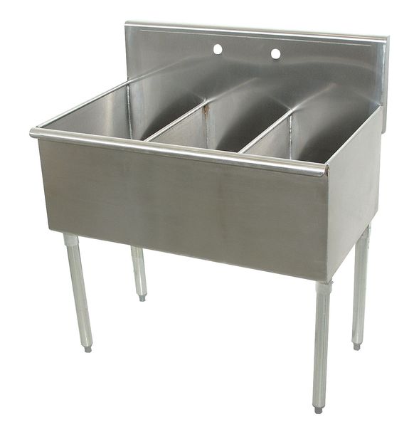 24 1/2 in W x 48 in L x 41 in H, Floor Mount, 430 Stainless Steel