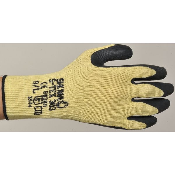 Cut Resistant Coated Gloves, A8 Cut Level, Natural Rubber Latex, M, 1 PR
