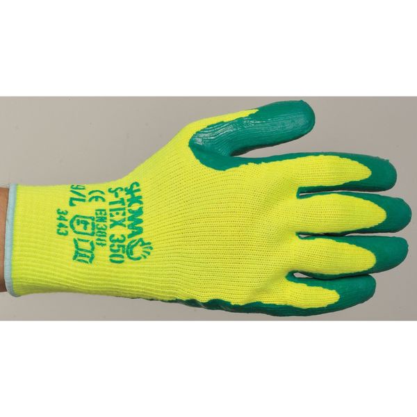 Hi-Vis Cut Resistant Coated Gloves, 4 Cut Level, Nitrile, XL, 1 PR