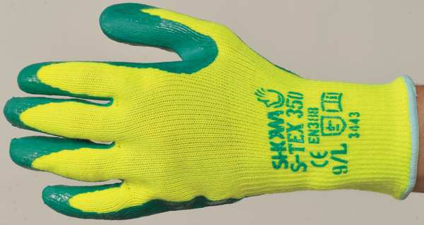 Cut Resistant Gloves, Yellow/Green, L, PR