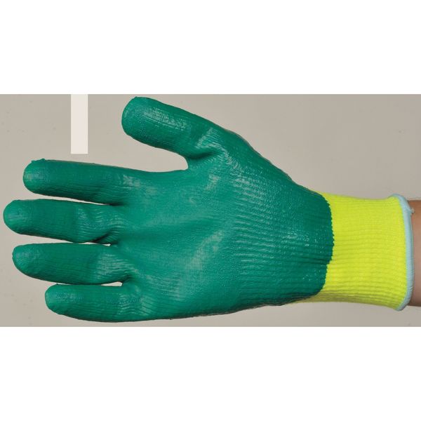 Hi-Vis Cut Resistant Coated Gloves, 4 Cut Level, Nitrile, XL, 1 PR