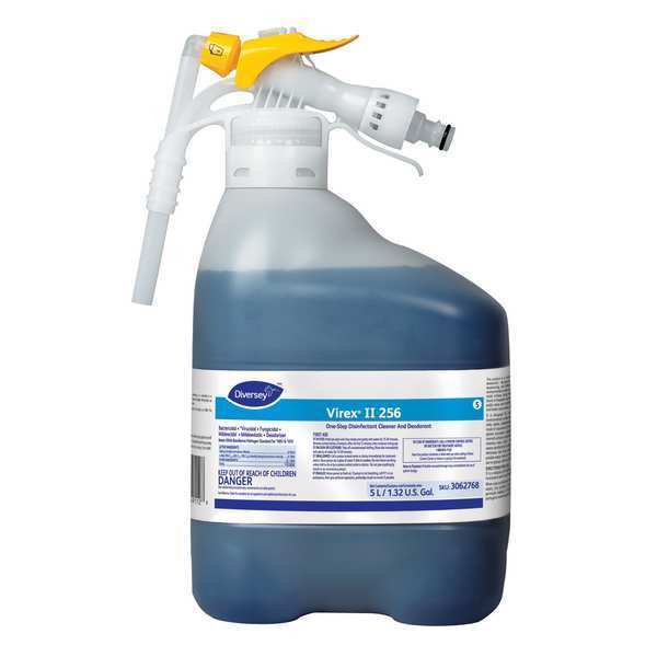 Cleaner and Disinfectant Concentrate, 5L Hose End Sprayer, Unscented, Blue