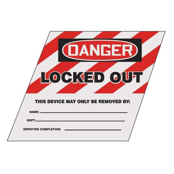 Ball Valve Lockout Label, 1-1/2 In. H, KDD492RD