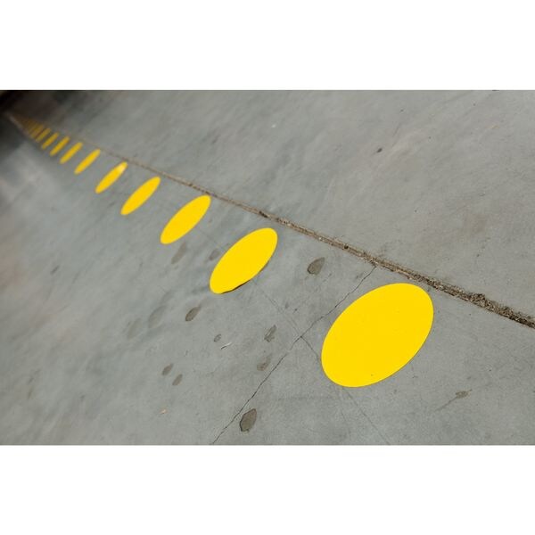 Floor Marking Tape, Dot, 3-1/2In D, PK350