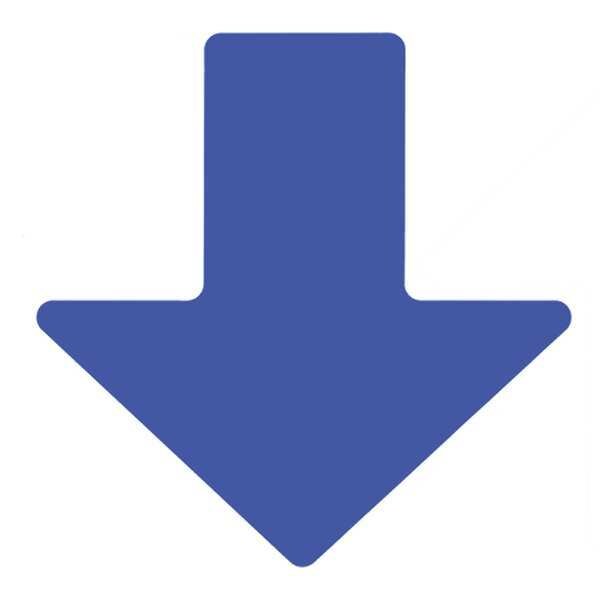 Floor Marking Tape, Arrow, 2InW, Blue, PK100