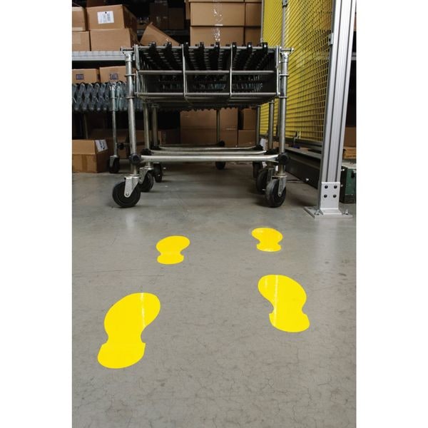 Floor Marking Tape, Foot Shape, Grn, PK10