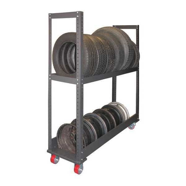 Tire Storage Rack, 60Wx12Dx66h, 2 Shelves