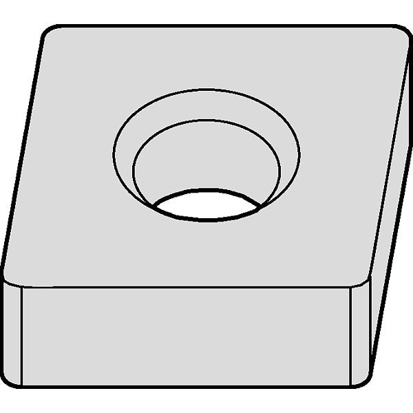 Diamond Turning Insert, Diamond, 1/2 in, CNMA, 80  Degrees, 1/32 in, Carbide