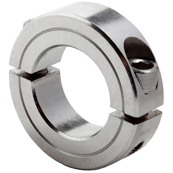 Shaft Collar, Clamp, 2Pc, 3/8 In, SS